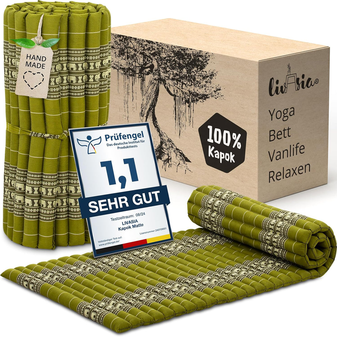 livasia Rollmatte Rollmatratze L-200x110x4,5cm, Gästebett Gästematratze 1 Person, Reisebett Kofferra