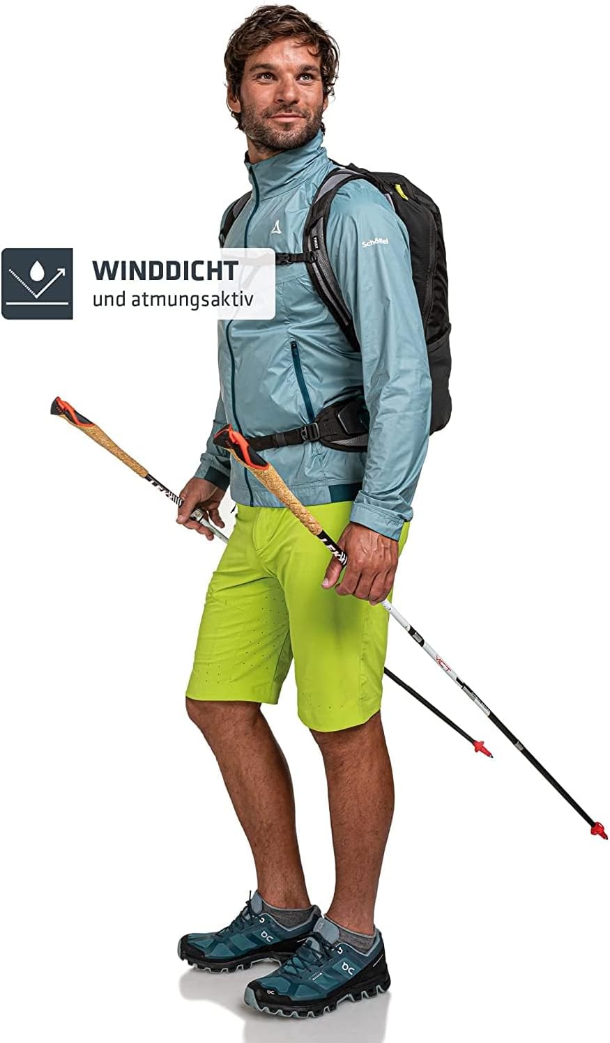 Schöffel Herren Jacket Bygstad M, winddichte Wanderjacke, Windbreaker mit kühlenden Graphene Fasern