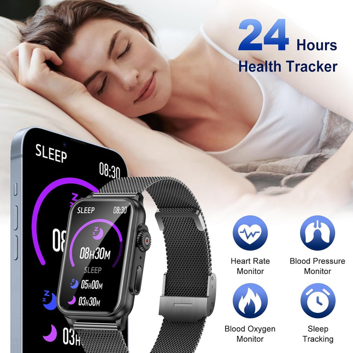 Ruopoem Smartwatch Damen mit Telefonfunktion 1,57 Zoll Fitnessuhr Damen mit 130 Sportmodi AI Voice I