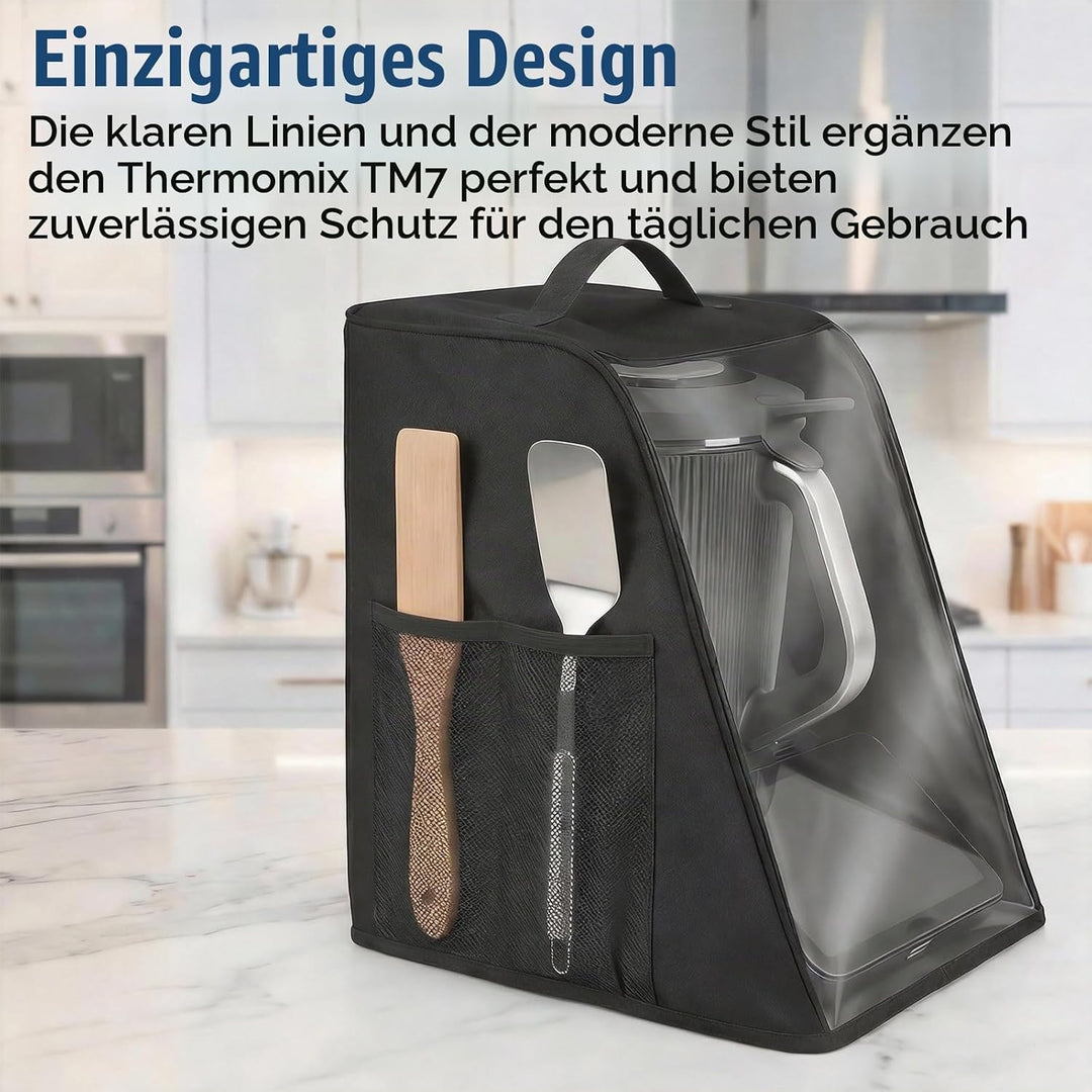 Abdeckhaube für Thermomix TM7, Wasserdichte und staubdichte Schutzhülle mit transparentem Sichtfenst