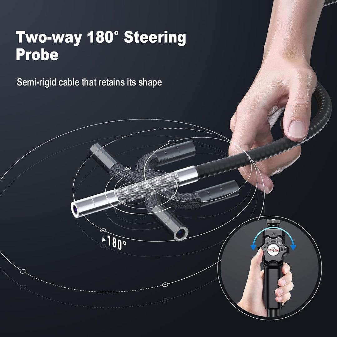 Ralcam Endoskopkamera mit Licht Camera - Inspektionskamera 8.5mm HD1080P Industrial Endoscope mit 8