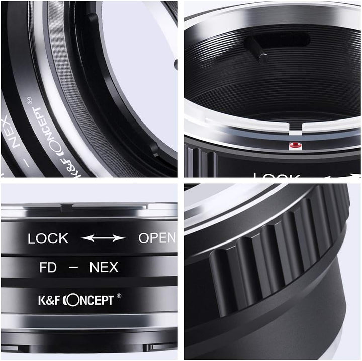 K&F Concept FD-NEX Objektivadapter Canon FD Adapterring für Canon FD Objektiv auf Sony Alpha NEX E-M