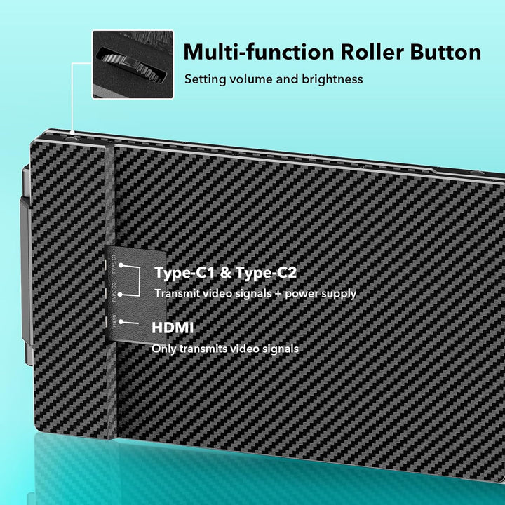 Laptop Screen Extender, 14" FHD Laptop Monitor Erweiterung, 1080P Triple Monitor, HDMI/USB-A/Type-C