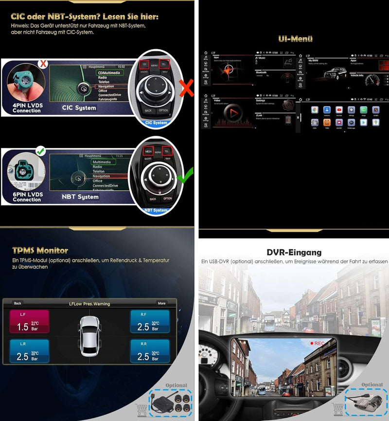 Erisin 10.25 Zoll 4GB+64GB Android 12 Autoradio Bluetooth GPS Navigation für BMW 5er F10/F11 2013-20