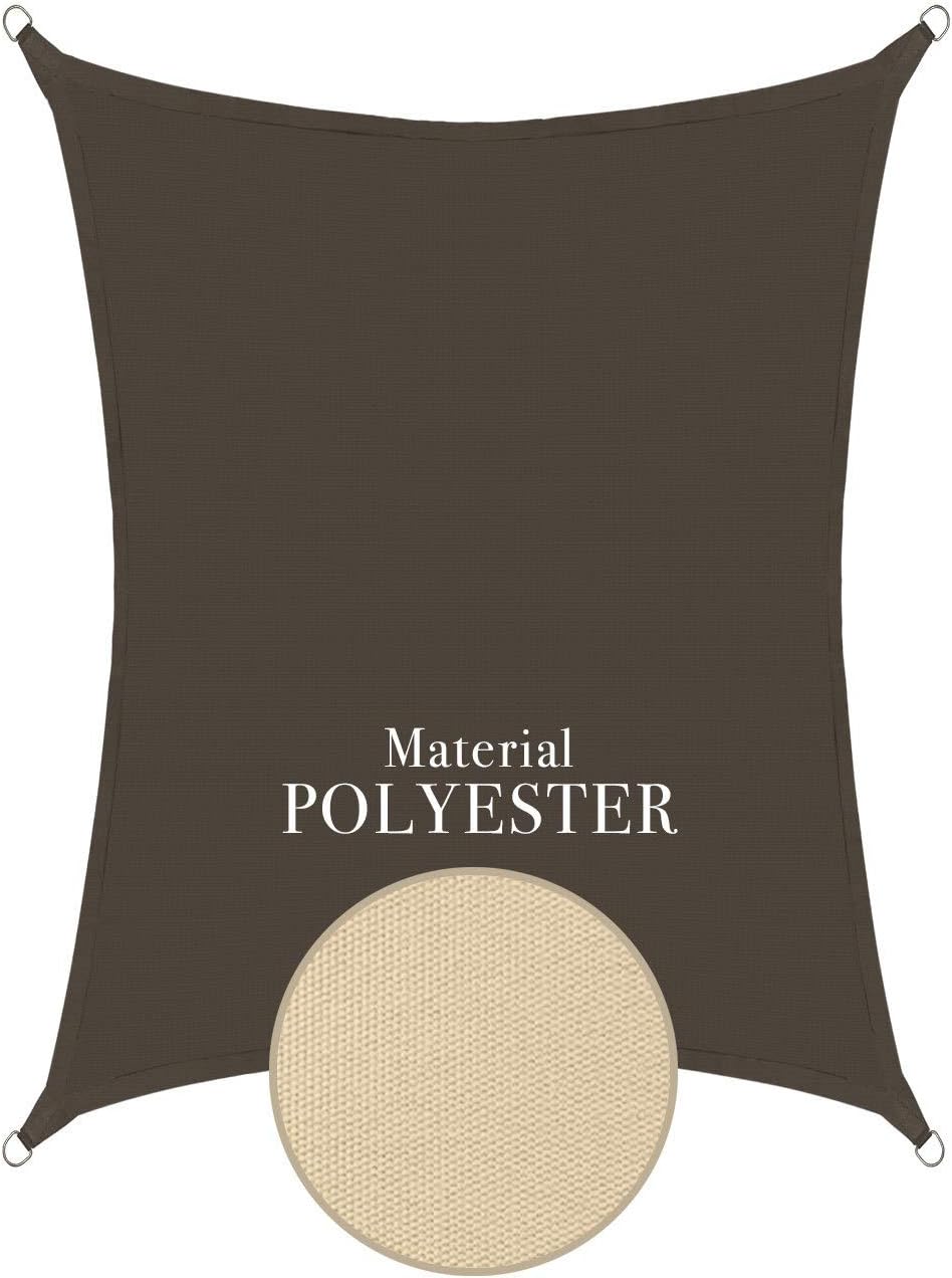Sonnensegel wasserdicht Polyester 3x4m rechteckig Sonnenschutz - anthrazit Anthrazit 3x4m rechteckig