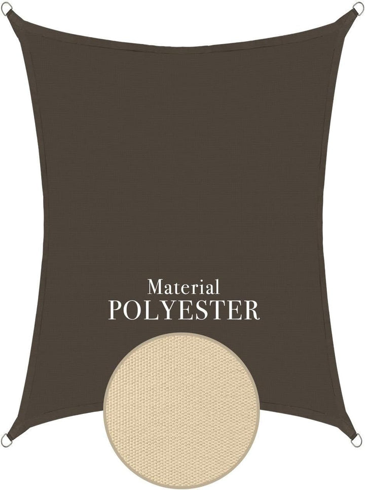 Sonnensegel wasserdicht Polyester 3x4m rechteckig Sonnenschutz - anthrazit Anthrazit 3x4m rechteckig