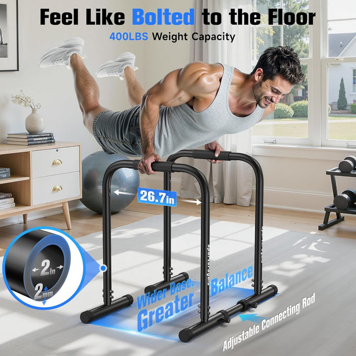 Sportsroyals Dip Barren Testsieger,300 kg Tragkraft Dip Stange &amp; Dip Bar,Doppel Sicherung,Funktional