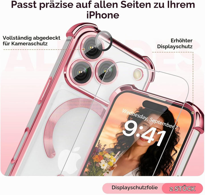 GOODVISH Handykette für iPhone 17 Pro Max Hülle mit Band, mit 2 Stück Schutzfolie und Kamera Schutz,