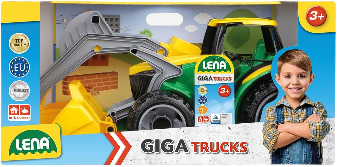 Lena 2080 x Giga Trucks Traktor mit Frontlader und Baggerarm, Starke Riesen Trecker ca. 107 cm, Spie