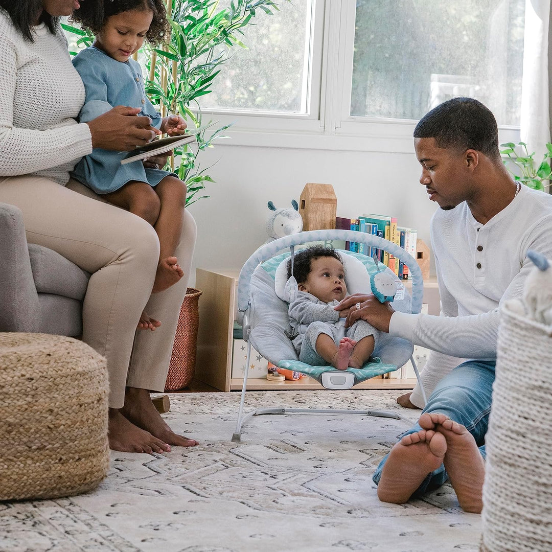 Ity Ingenuity, Bouncity Bounce, Goji, vibrierende Babywippe Deluxe mit abnehmbarer Kopfstütze, 2 Spi