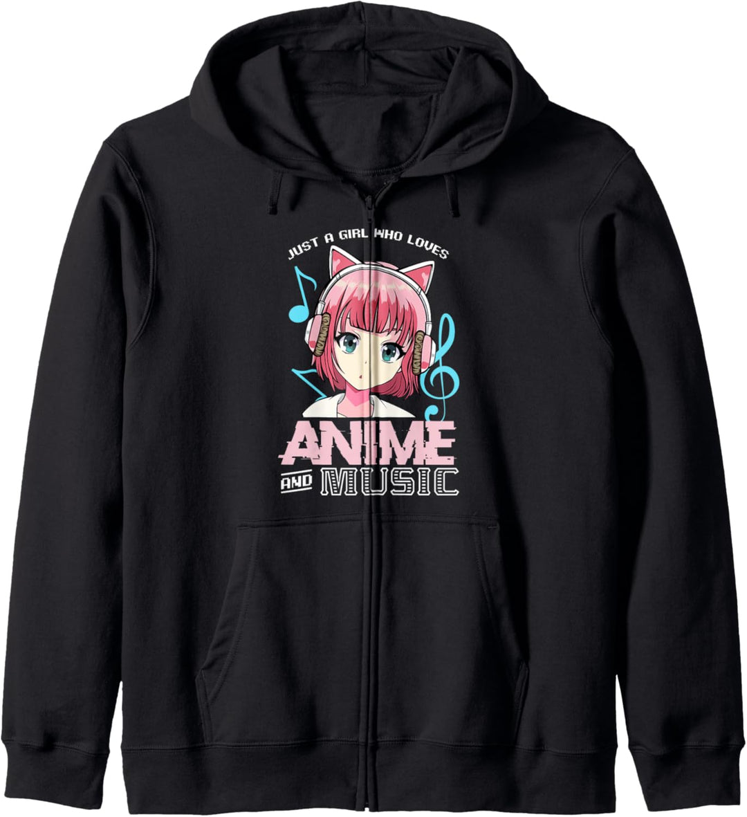Just A Girl Who Loves Anime And Music Otaku Kawaii Japan Kapuzenjacke