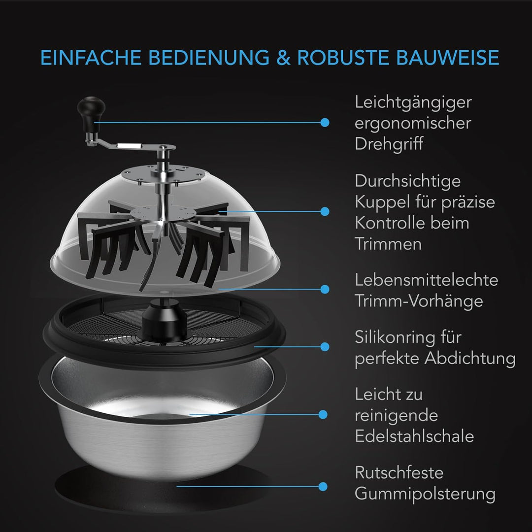 AC Infinity Bud Leaf Bowl Trimmer 40,6 cm, klare Sichtbarkeit Kuppel mit scharfen Edelstahlklingen,