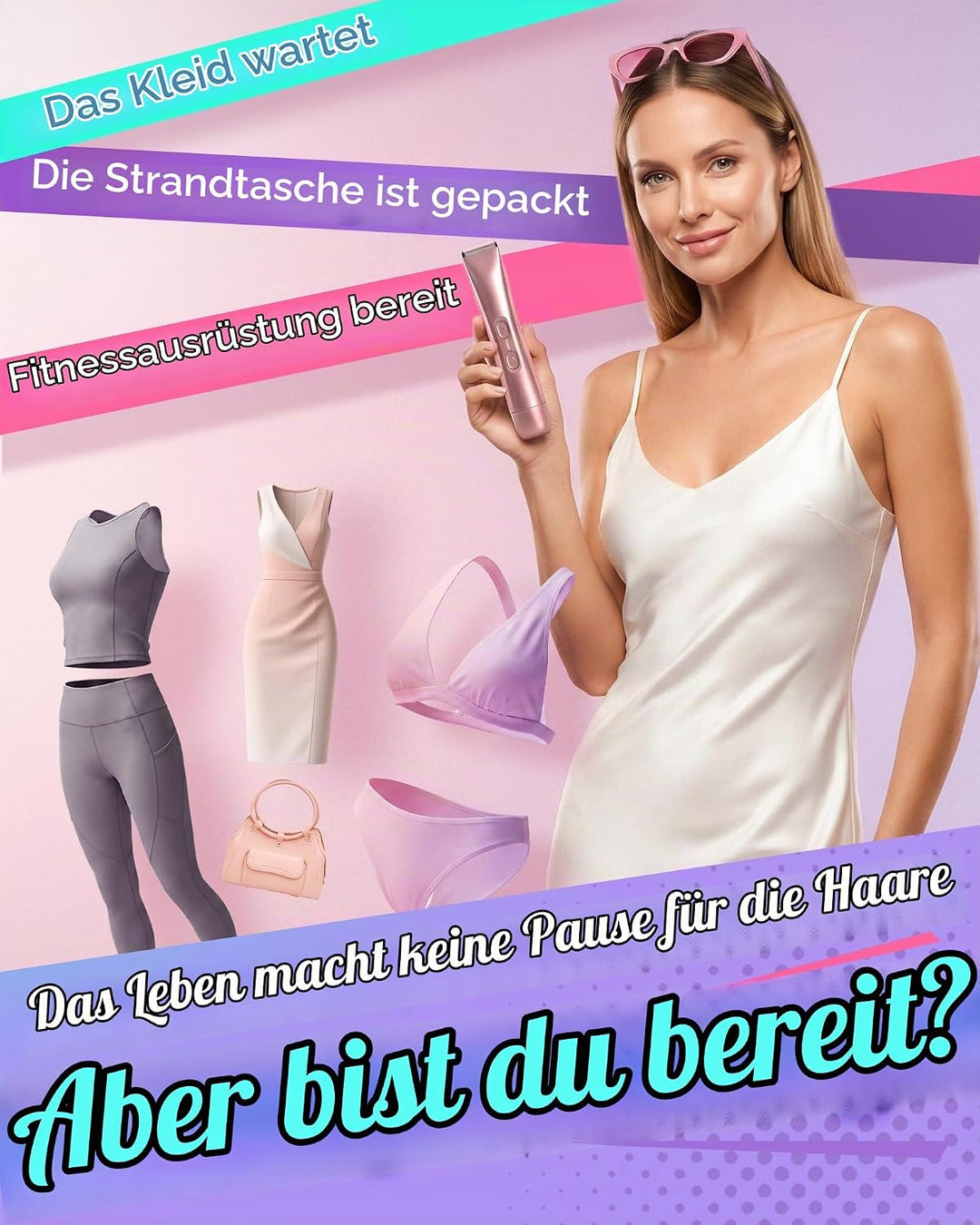 Rasierer Damen,2-In-1 Doppelkopf Intimrasierer für Frauen,USB Wiederaufladbar Gesichtshaarentferner