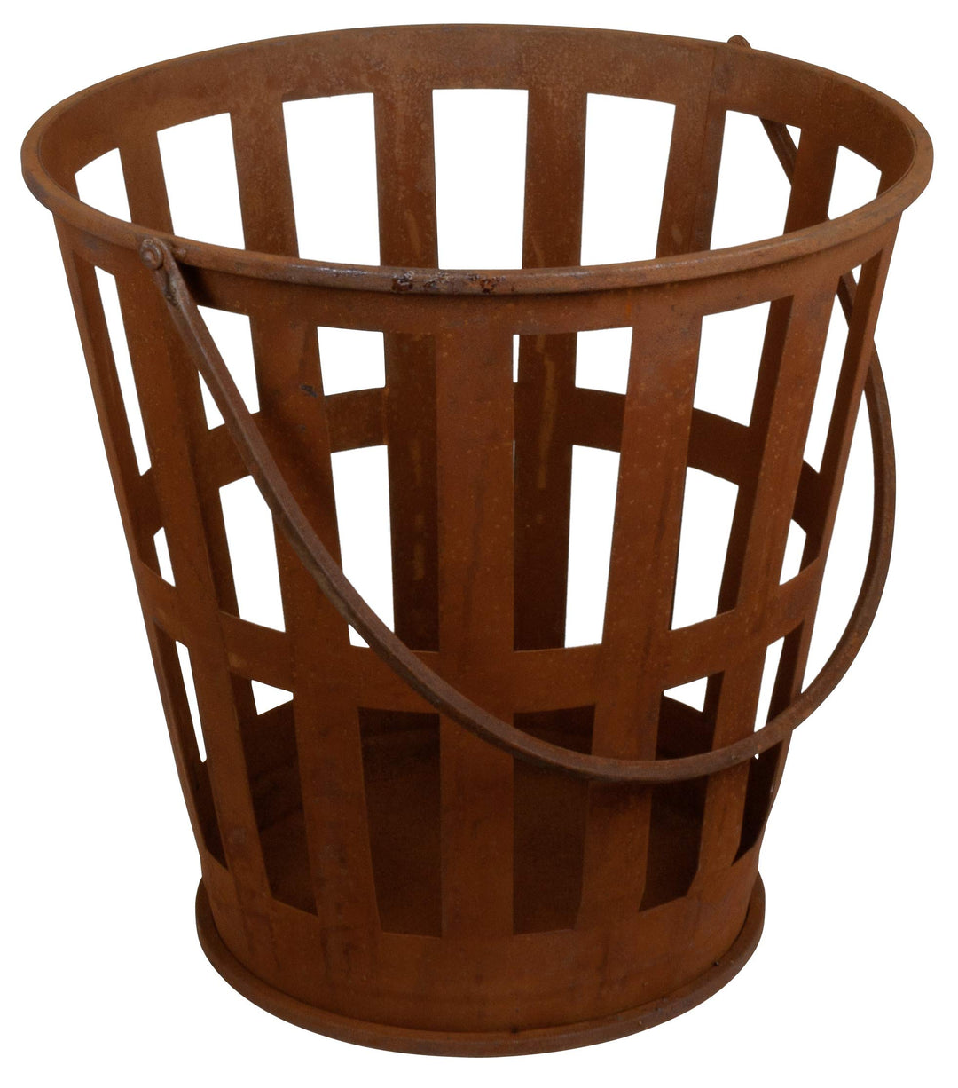 Trendyshop365 Kaminholzkorb Metall Rund Feuerkorb Rostoptik Ø38 x 39 cm Brennholzkorb Rost (1 Stück)