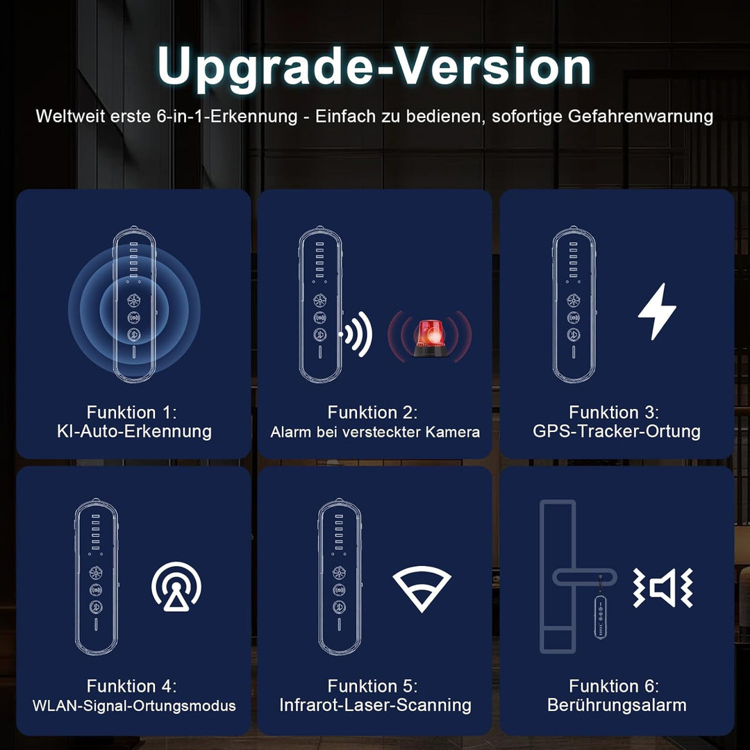 Wanzen Detektor, Kamera Detektor RF Wireless GPS Tracker Finder Detektor Abhörwanzen Aufspüren Verst
