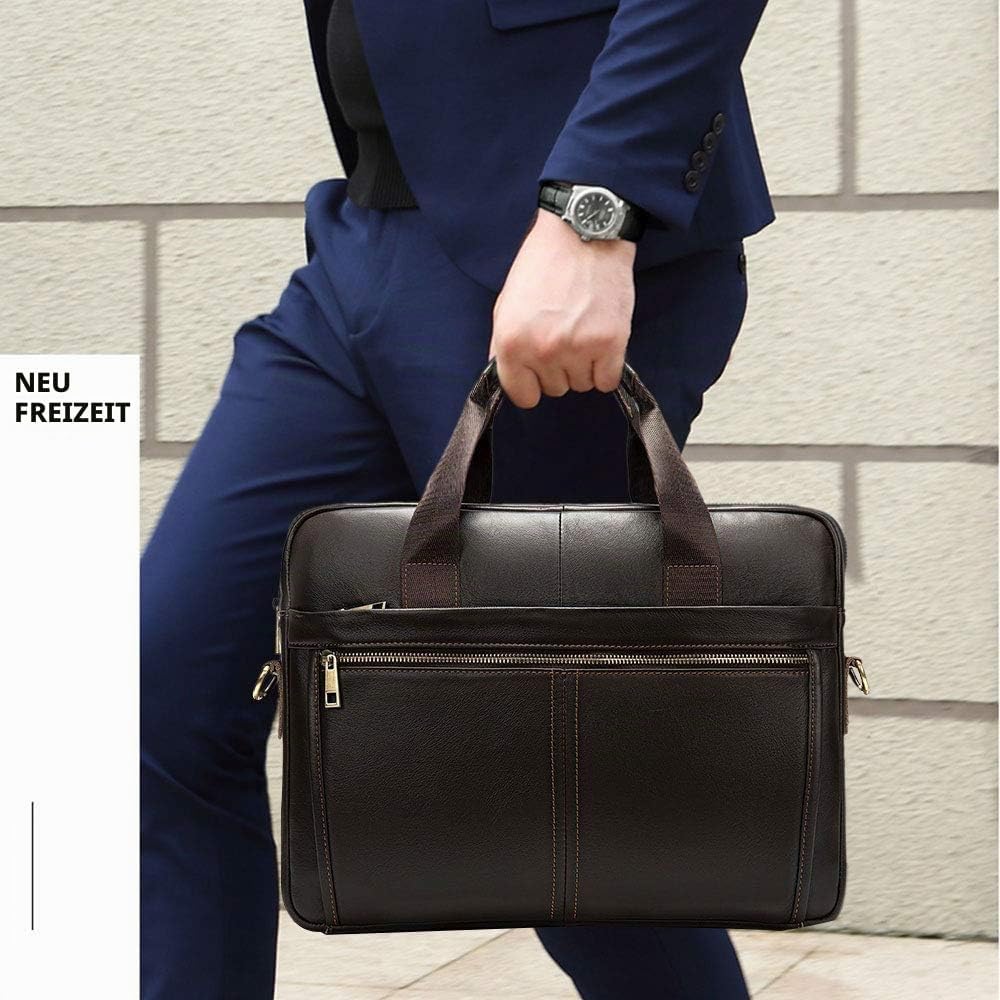 BAIGIO Herren Vintage Messenger Bags Freizeit Tasche Ledertasche Echt Leder Beruf Schultertasche Akt