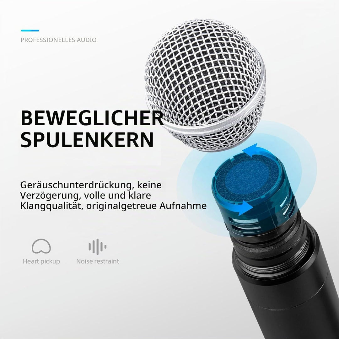 Wireless Microphone Set,Debra UHF Handheld Mikrofon Kabellos,80M ständige Übertragung,für Kirche, Ta