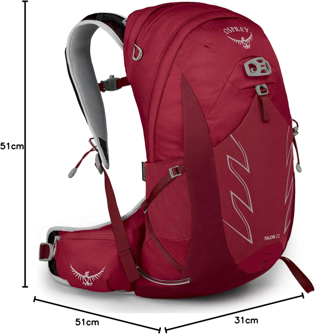 Osprey Talon 22 Wanderrucksack für Männer S-M Cosmic Red Single, S-M Cosmic Red Single