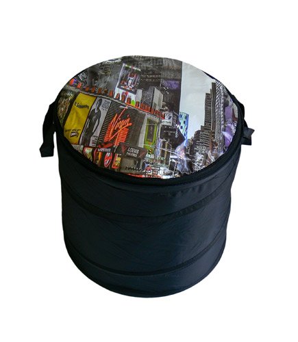trendfinding Wäschetonne mit Reissverschluss New York Time Square Wäschesammler Wäsche Tasche Sammle