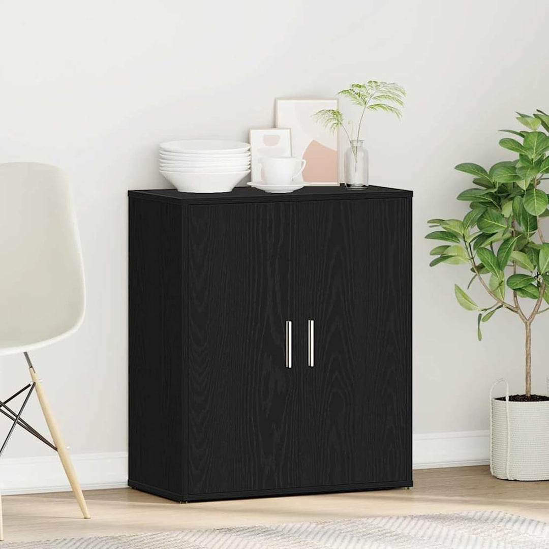 Homgoday Sideboard Schwarze Eiche 60x31x70 cm Holzwerkstoff Anrichte Model869143