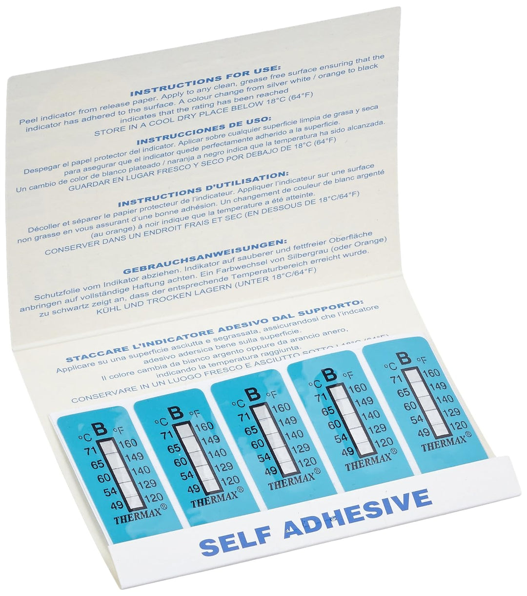 neoLab 3-1912 Temperatur-Messstreifen, 49 Grad C bis 71 Grad C (10-er Pack)