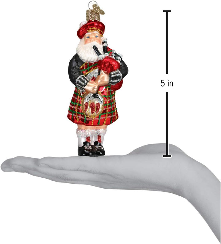 Old World Christmas Highland Sortiment von Weihnachtsmann-Glasornamenten für den Weihnachtsbaum. Hig
