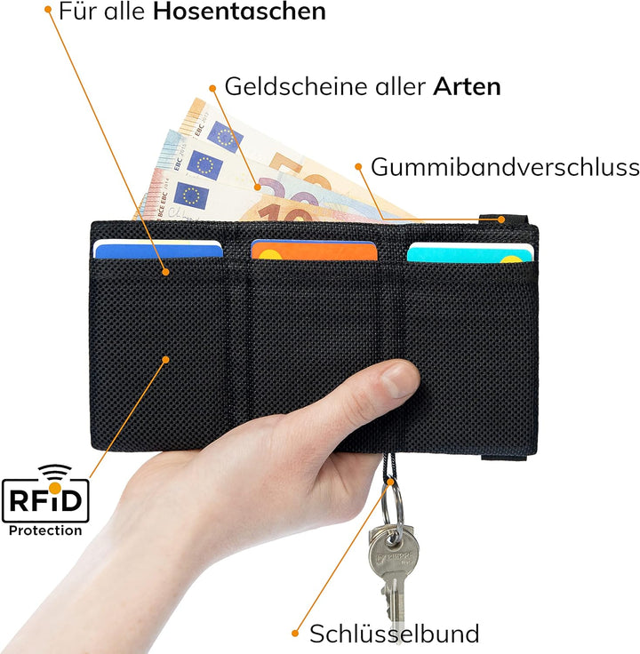 GUGGIARI® Slim Wallet mit RFID Schutz für Kreditkarten-, Bargeld- und Schlüsselhalter - Kartenetui H