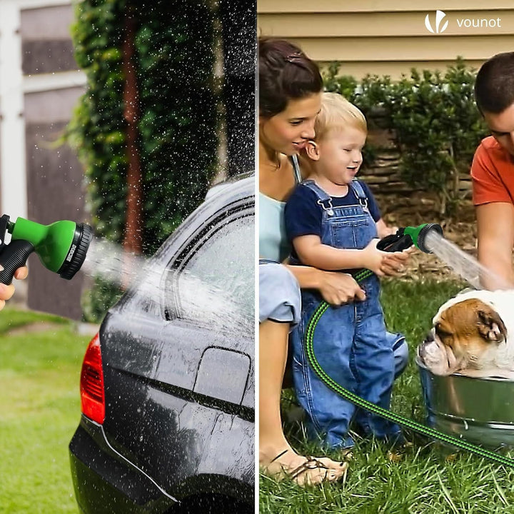 VOUNOT Flexibler Gartenschlauch 15 m, Flexibel Wasserschlauch Dehnbarer mit 10 Sprühfunktionen, 1/2