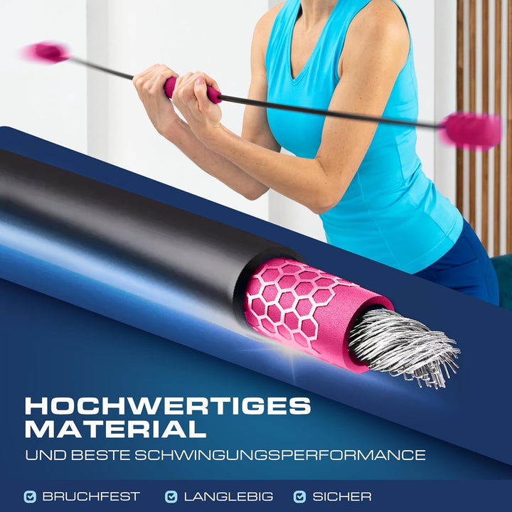 ELANI klimaneutraler Schwingstab - pink - Verstellbarer Widerstand & angenehmer Griff - hochbelastba