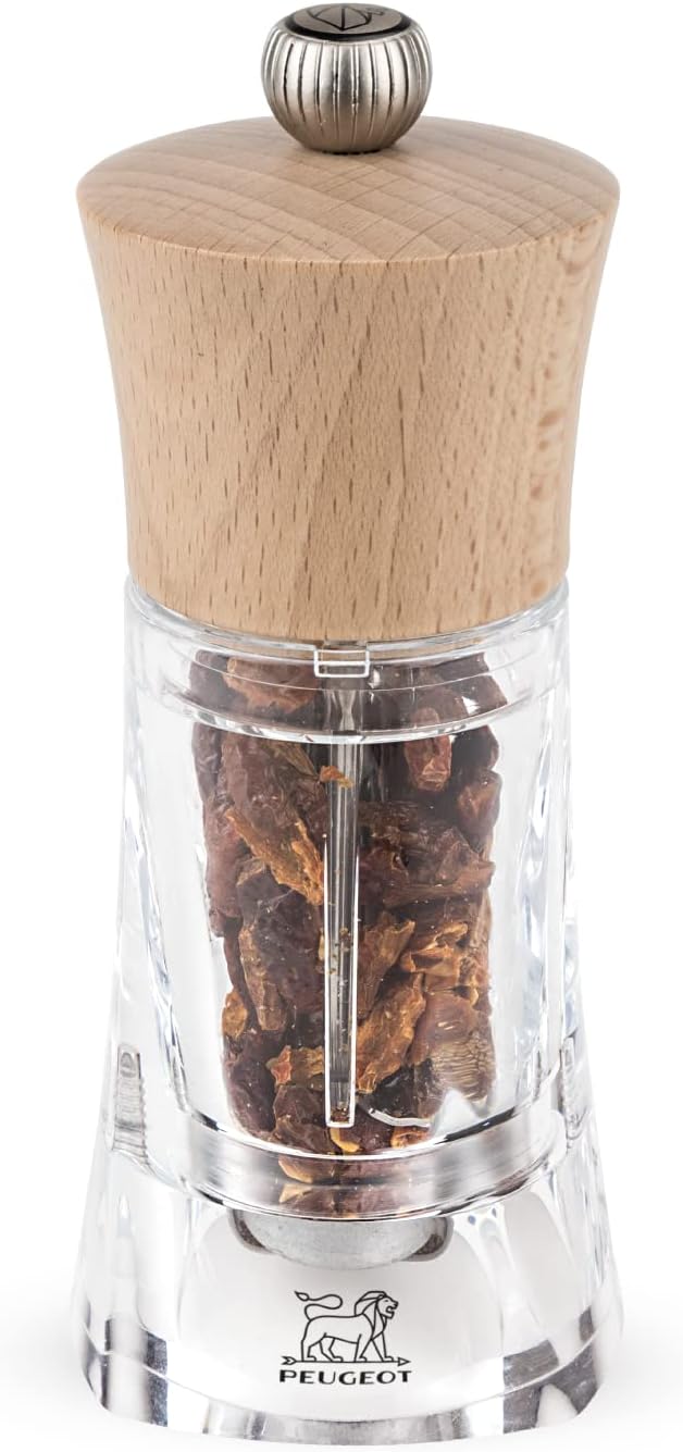Peugeot 28398 Oleron Chilimühle,Acryl / natur, 6x6x14 cm Clear And Natur, Clear And Natur