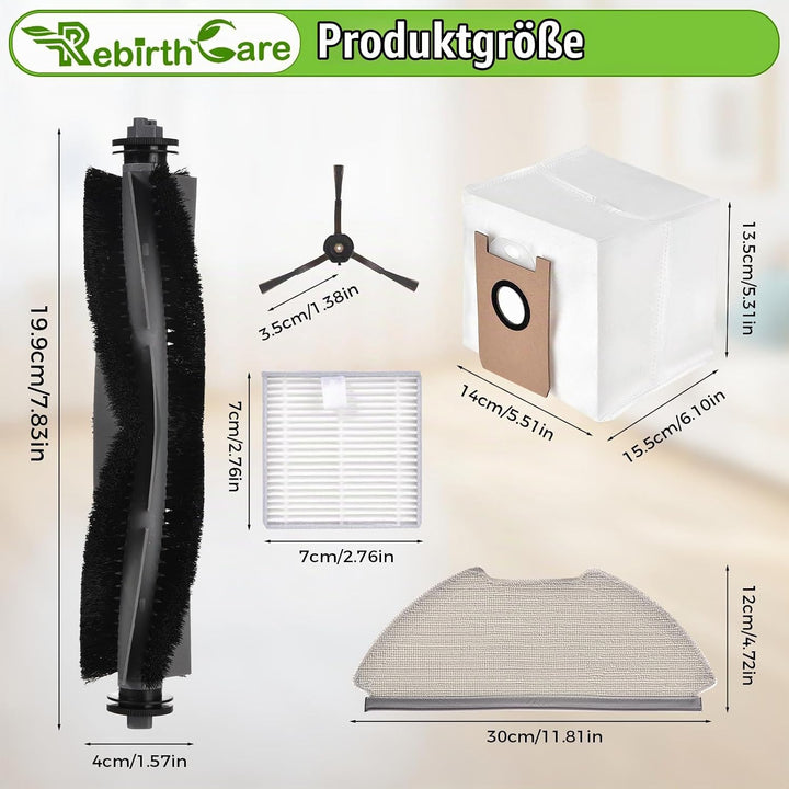 Rebirthcare 21 Stück Zubehör für AIRROBO T20/T20+ Saugroboter ersatzteile, 6 Staubbeutel 1 Hauptbürs