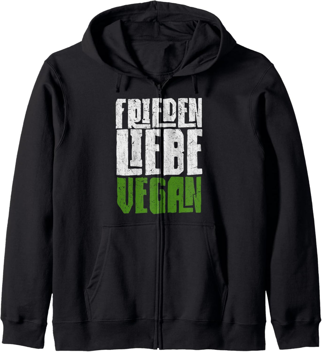 Frieden Liebe Vegan Hippie Lustiges Veganer Kapuzenjacke