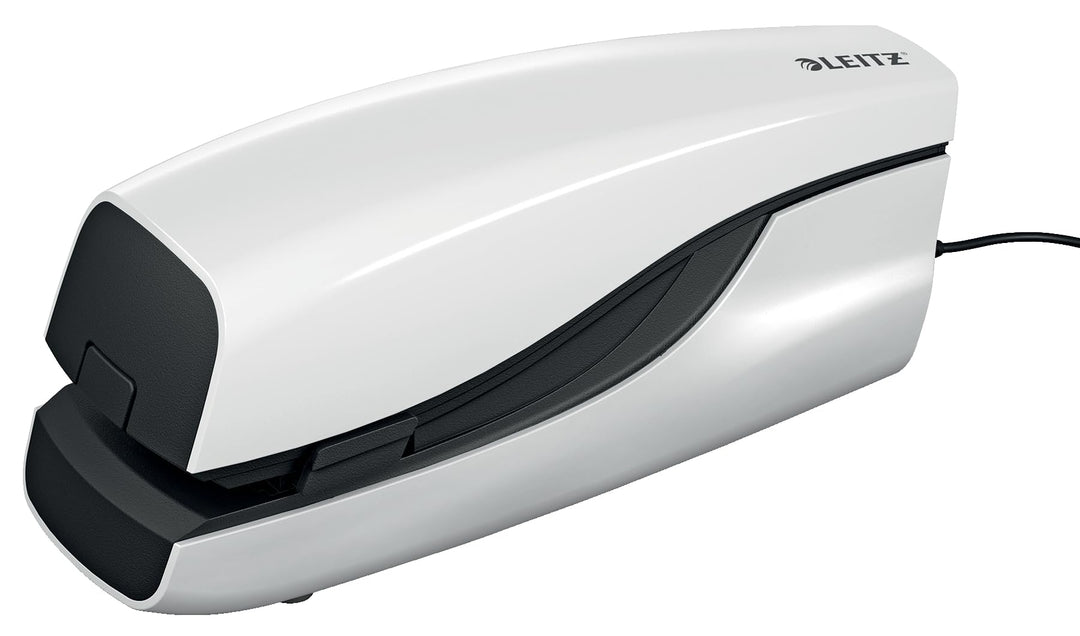 Leitz Elektrisches Flachheftgerät für 20 Blatt, Netzbetrieb, Inkl. Heftklammern, Perlweiss, NeXXt-Se