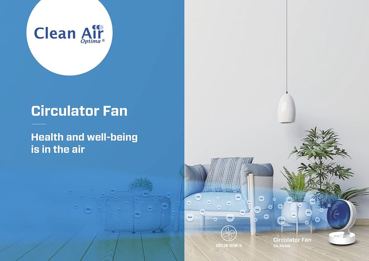 Clean Air Optima CA-404 - Design Zirkulator Ventilator mit Ionisator - Ultraleise automatische Schla