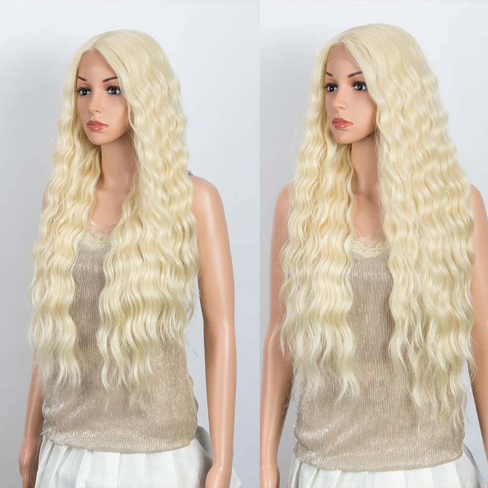 Lace-Front-Perücke, 76,2 cm, Wasserwellen, super lange Perücke, 5 % brasilianisches Echthaar und 95