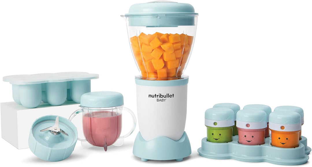 nutribullet Baby, Mixer für Babynahrung, Elektrischer Mixer, 200 Watt Leistung, 6 Gläschen, Gefriers