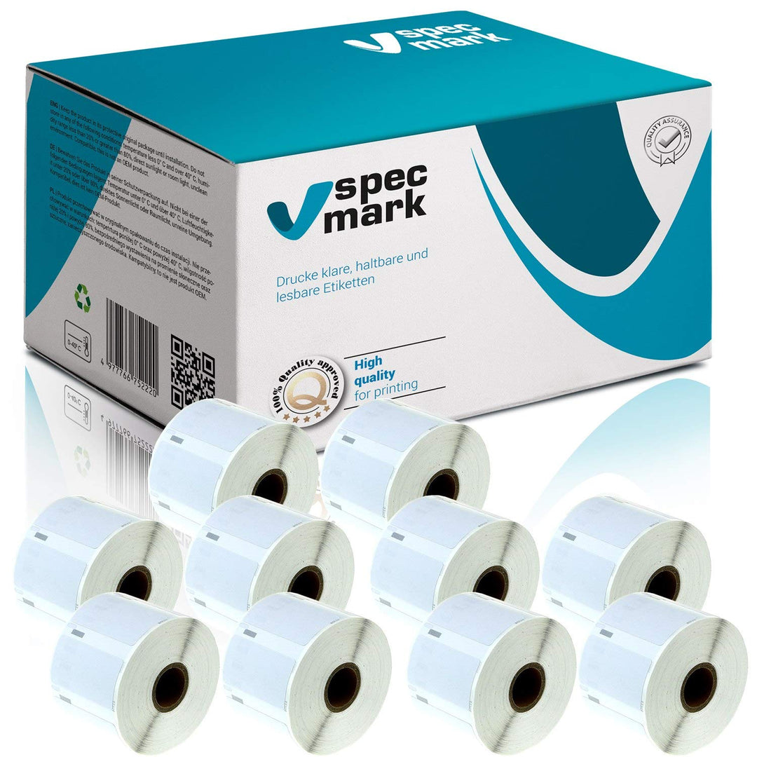 10 Etiketten-Rollen kompatibel mit DYMO 11355 19mm x 51mm S0722550 500 Stück kompatibel zu allen Eti