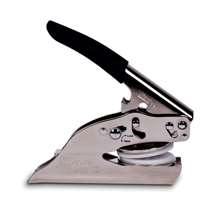 Personalisierbarer Prägestempel Ø 40mm Shiny Model-EM für eigene Motive - Prägezange mit Text und Lo