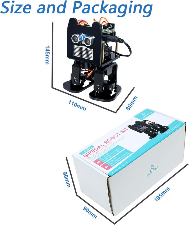 Freenove Bipedal Robot Kit for Raspberry Pi Pico W (Included) (Compatible with Arduino IDE), LED Mat
