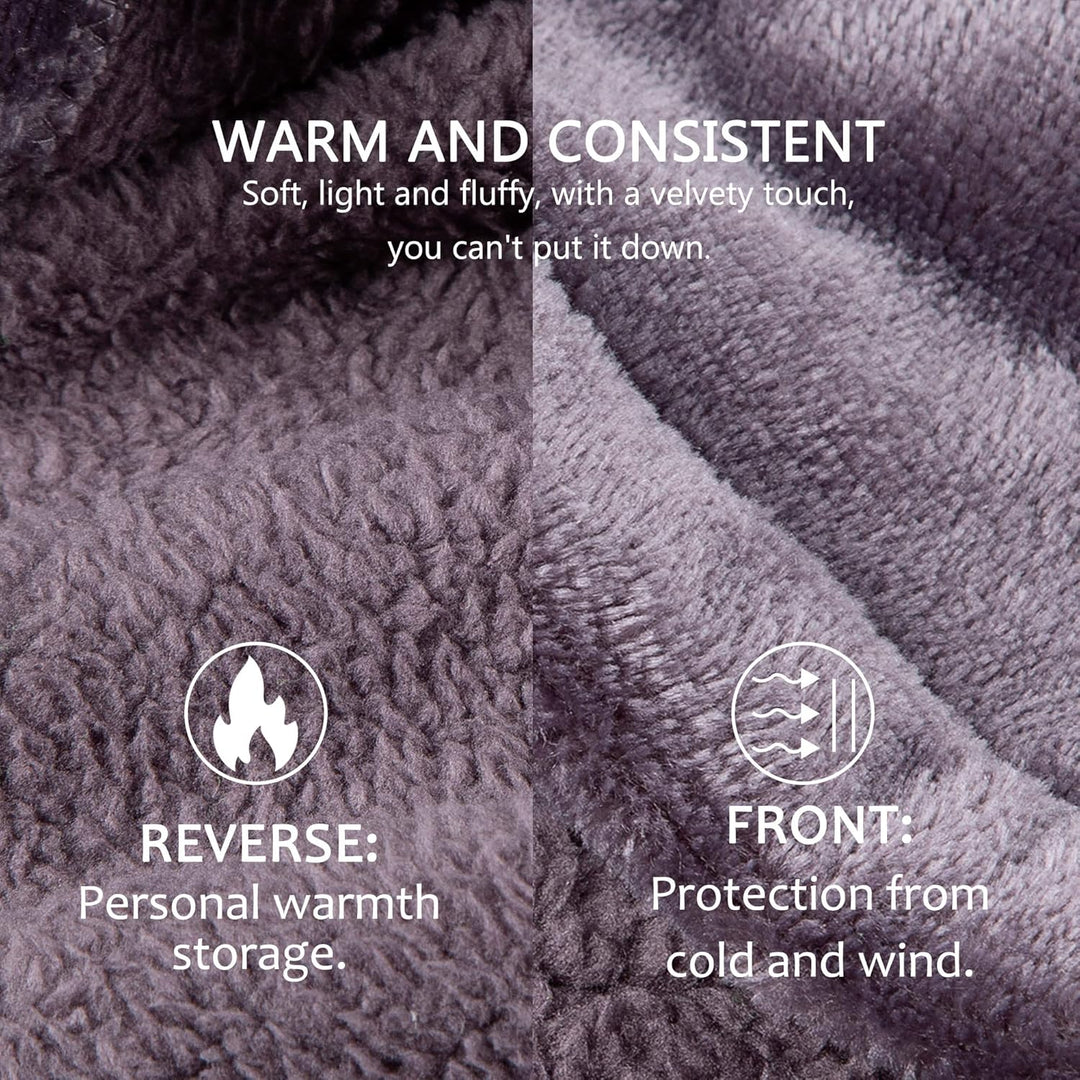 FUSSEDA Übergrosse Tragbare Decke Sweatshirt, Super Dicke Warme Sherpa Fleece Kuscheldecke Hoodie mi