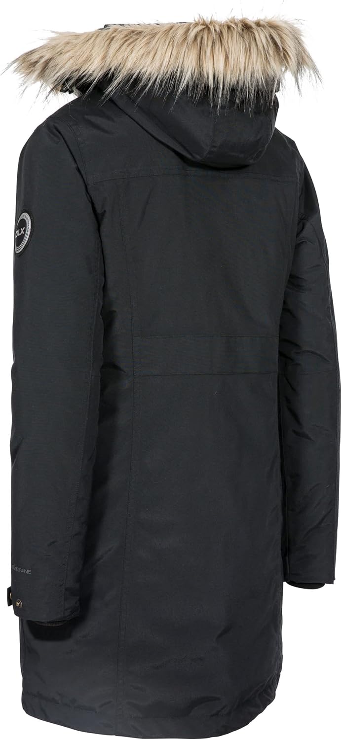Trespass Damen Bettany Warme Lange Daunenjacke Mit Abnehmbarer Kapuze