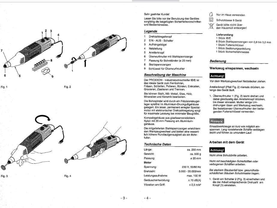 proxxon MICROMOT Multitool / Industrie Bohrschleifer IBS/E Set mit elektronischer Drehzahlregelung u