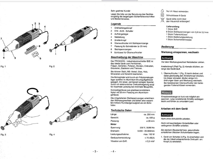 proxxon MICROMOT Multitool / Industrie Bohrschleifer IBS/E Set mit elektronischer Drehzahlregelung u