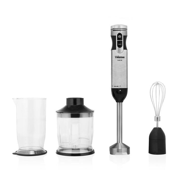Tristar MX-4829 Stabmixer-Set - Stabmixer mit Zubehör – Turbo-Funktion – 2 Klingen - 1000 Watt Stabm