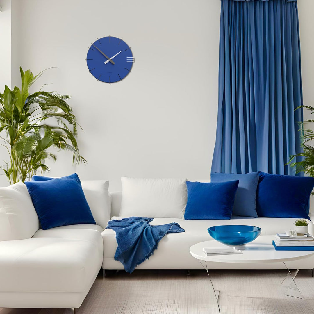 CalleaDesign 42 cm Mike Wanduhr elektrisch blau Elektrisches Blau, Elektrisches Blau