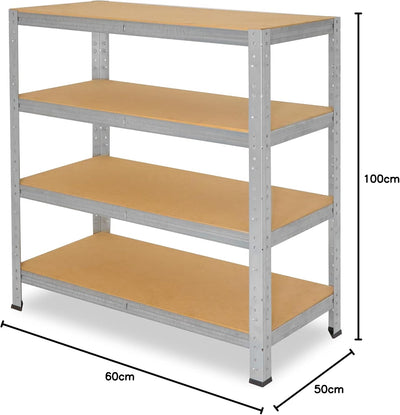 shelfplaza® 100x50x60cm Home Schwerlastregal verzinkt/Metallregal mit 4 Böden/Kellerregal Metall, Ga