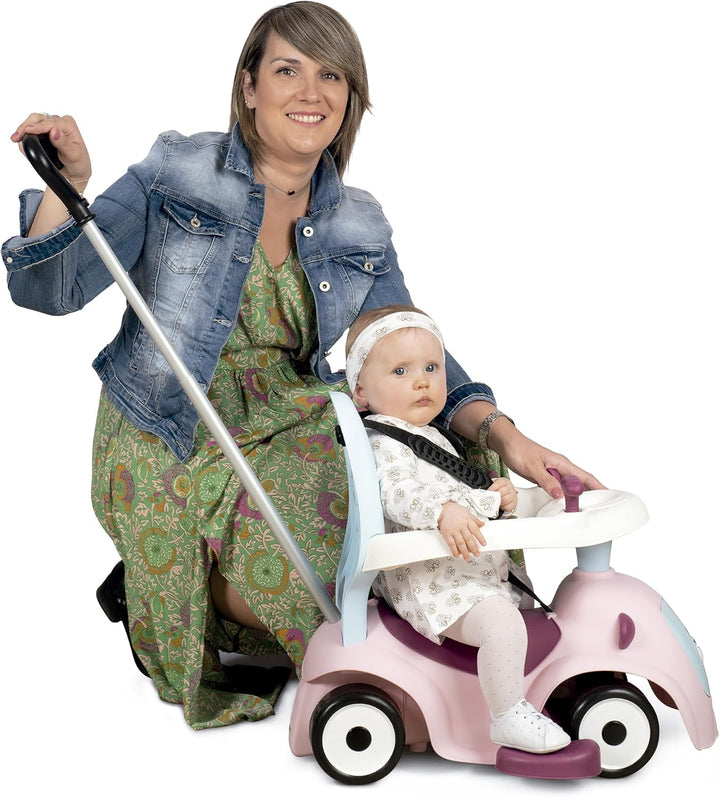 Smoby - Maestro Balade Rose - Komfortables Rutscherfahrzeug mit 3 Verwendungsfunktionen, Schiebewage