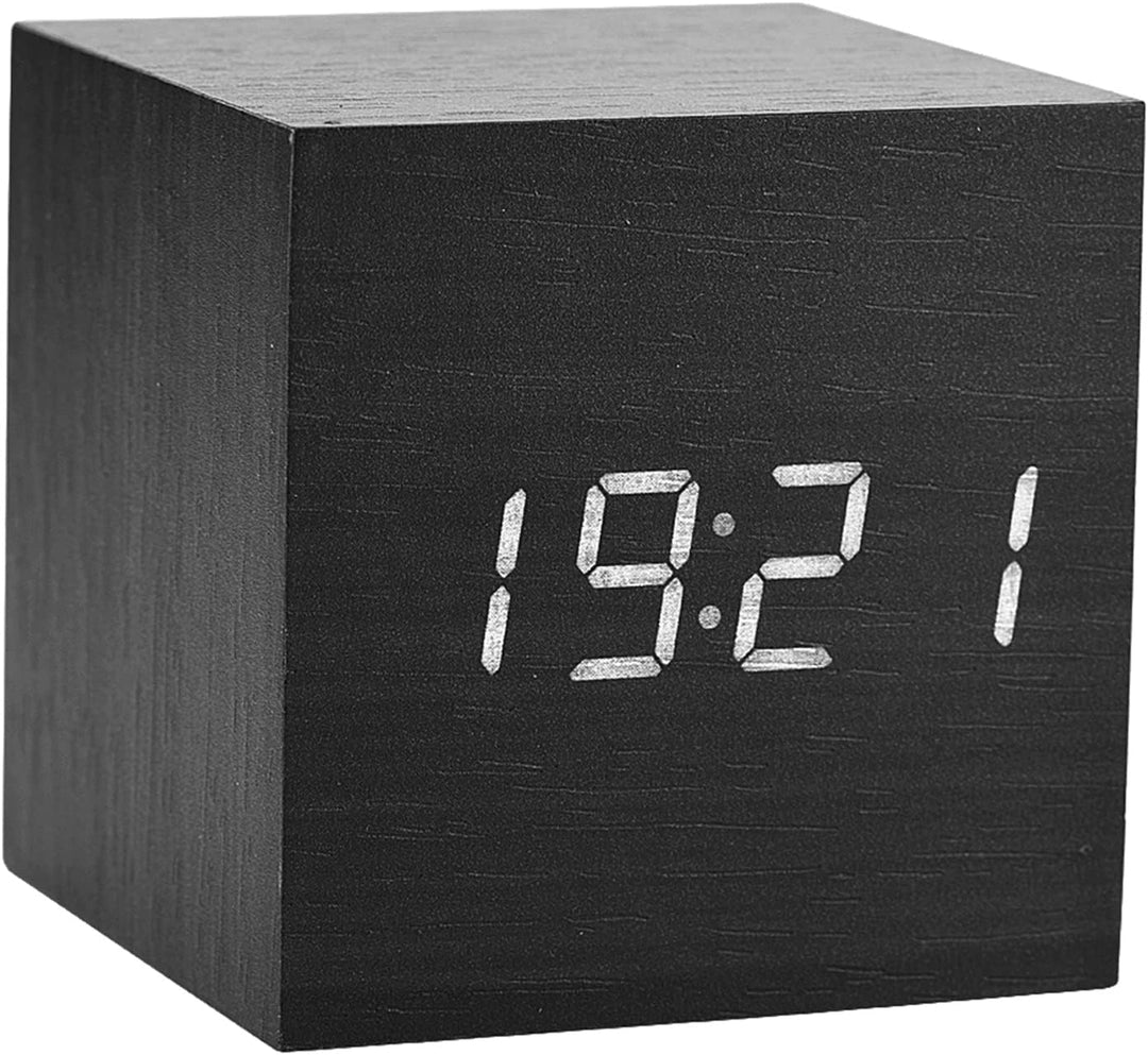Digitale LED-Uhr, Digitaler Holzwecker, Digitaler Wecker Tischuhr mit Sprachsteuerungsfunktion für S