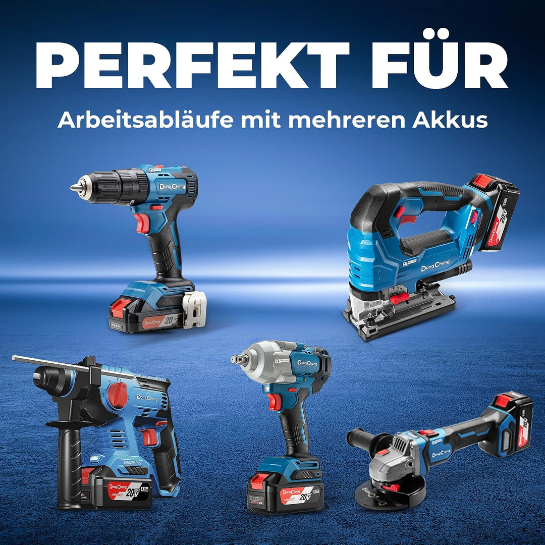 Dongcheng 18V (40V MAX) Lithium-Ionen-Akku-Doppel-Ladegerät, 1 Stunde Schnellladung, Modellnummer FF