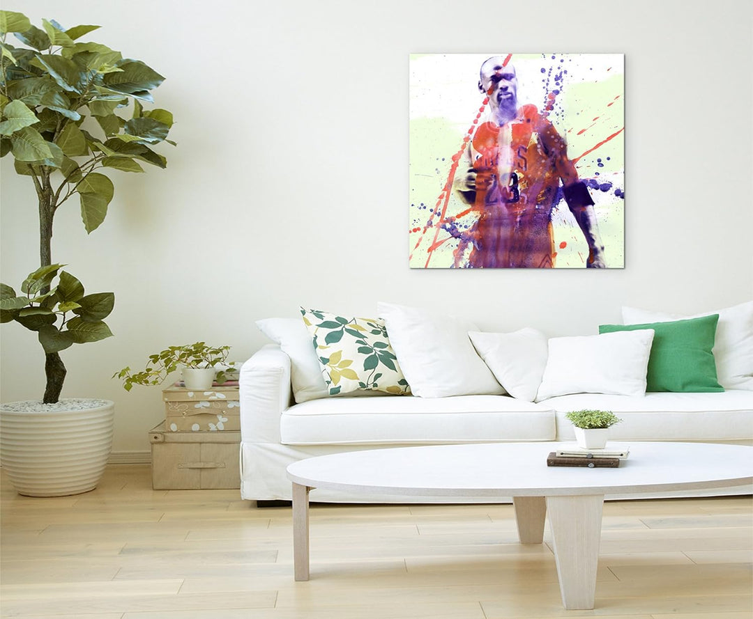 Paul Sinus Art Michael-Jordan_60x60cm Wandbild Aquarell Unikat Kunst Bild wie Gemälde Kunstdruck